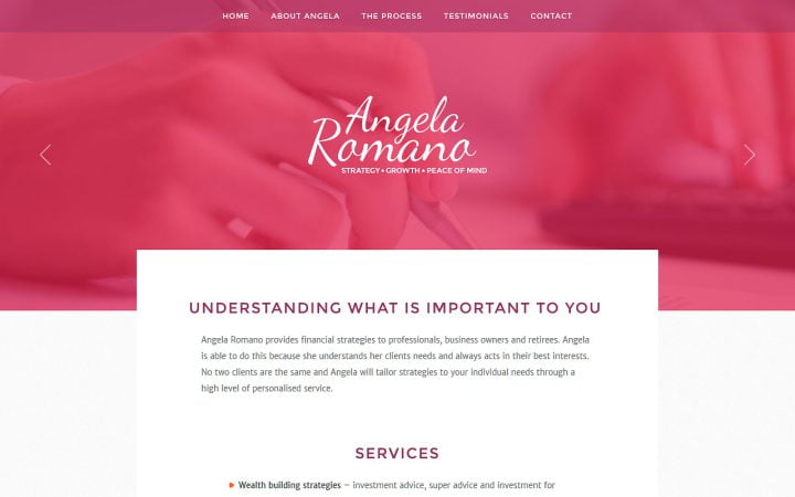 New Website Design – Angela Romano Financial Planner